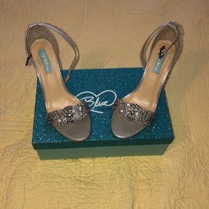 Betsey Johnson Silver Embellished Stilettos